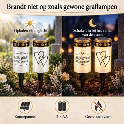 MinnesLjus LED graflichten set van 2 met zonnecel of batterij