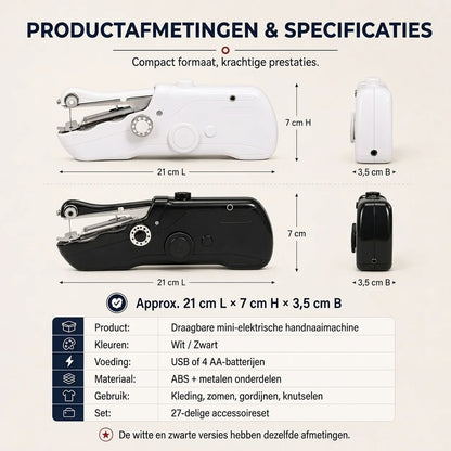 Compacte elektrische naaimachine voor kleine naaiklussen