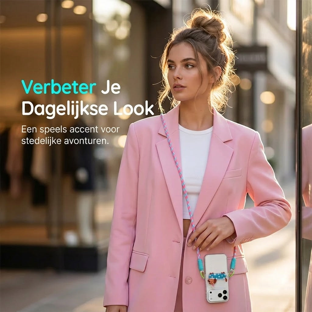 Telefoonclip met Cartoondier en Polskoord