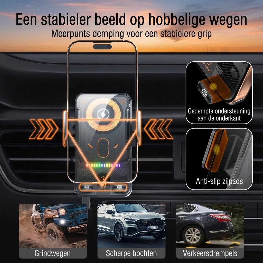 Draadloze autotelefoonhouder met oplaadfunctie