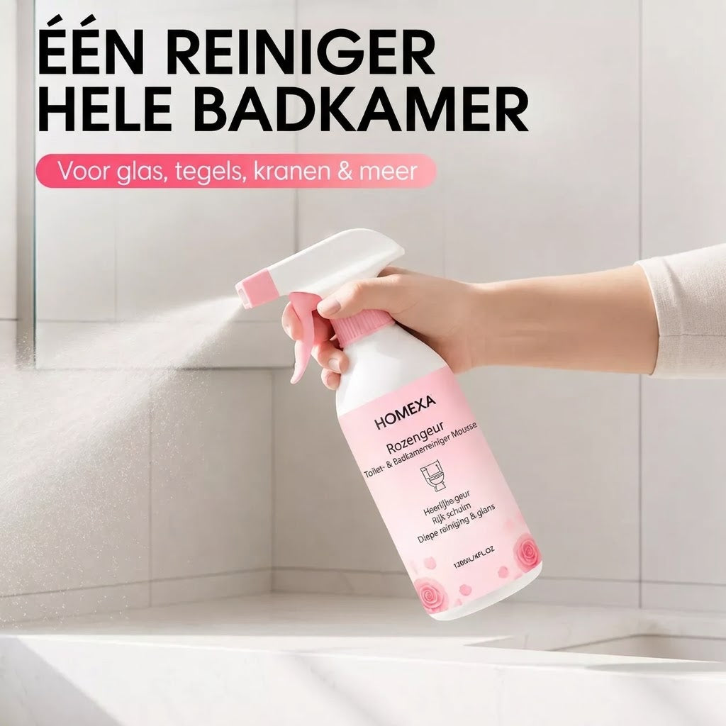 Badkamerreinigerspray tegen kalkaanslag en zeepresten