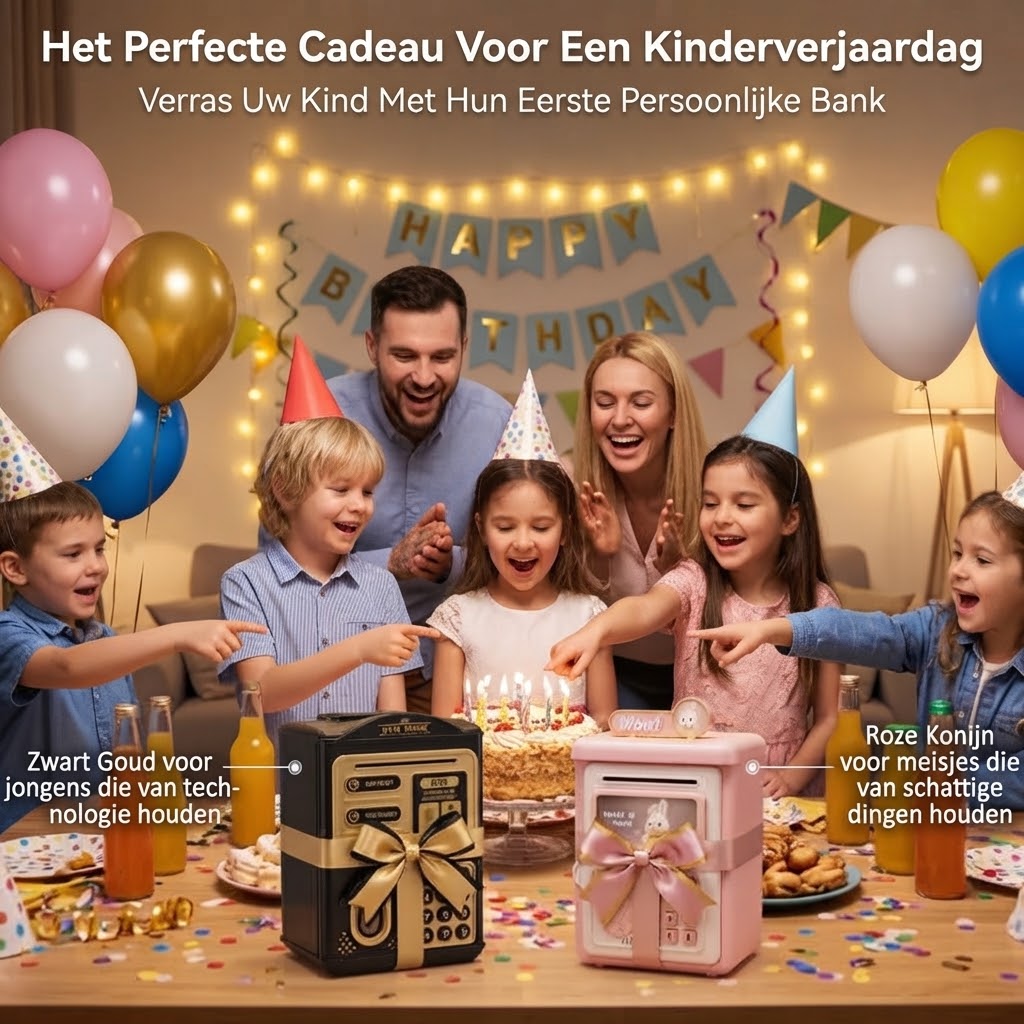 Automatische ATM spaarpot voor kinderen met wachtwoord