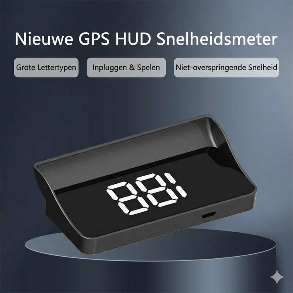 Snelheidsmeter met head-up display