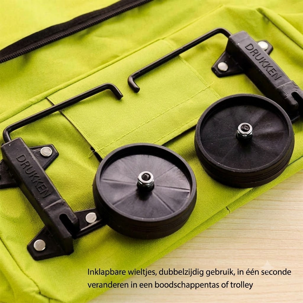 Zelfstaande Opvouwbare Boodschappentrolley van 600D Oxfordstof met Handvat