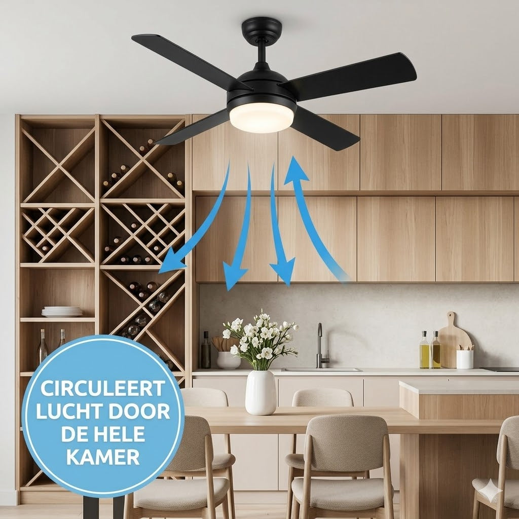 2-in-1 Draagbare plafondventilator & lamp met afstandsbediening