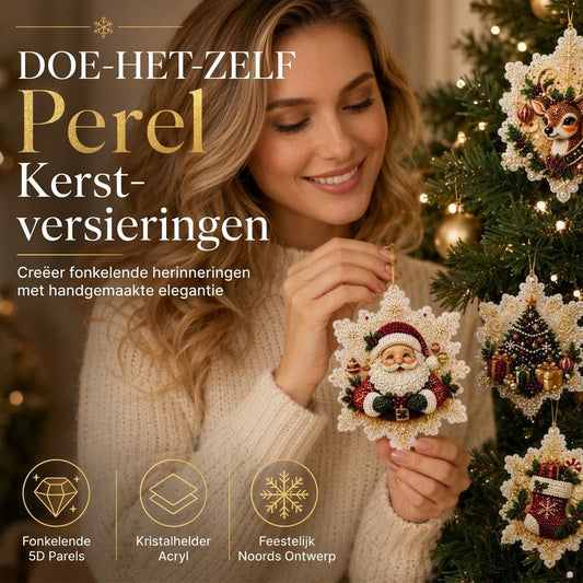 DIY kerstbal knutselset met parels en acryl