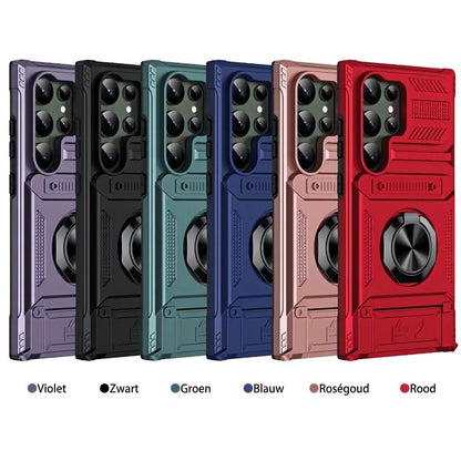 Samsung hoesje met kaarthouder en magnetische ringstandaard