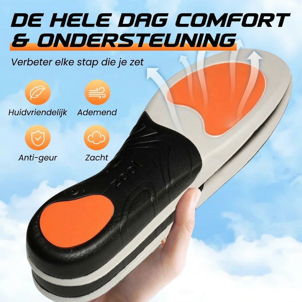 Schokabsorberende sportzolen met voetboogondersteuning