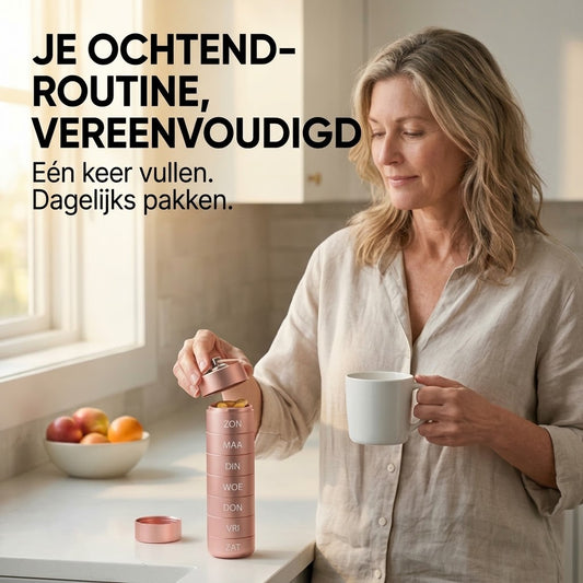Smart Dose metalen pillendoos met 7 vakjes