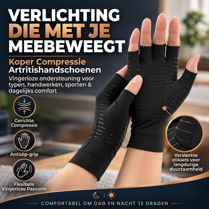 Compressiehandschoenen met koper 1 paar