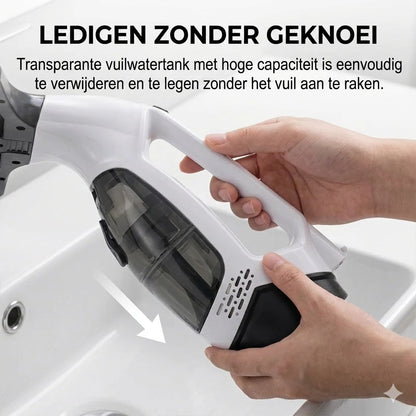 Elektrische raamstofzuiger met verlengstang