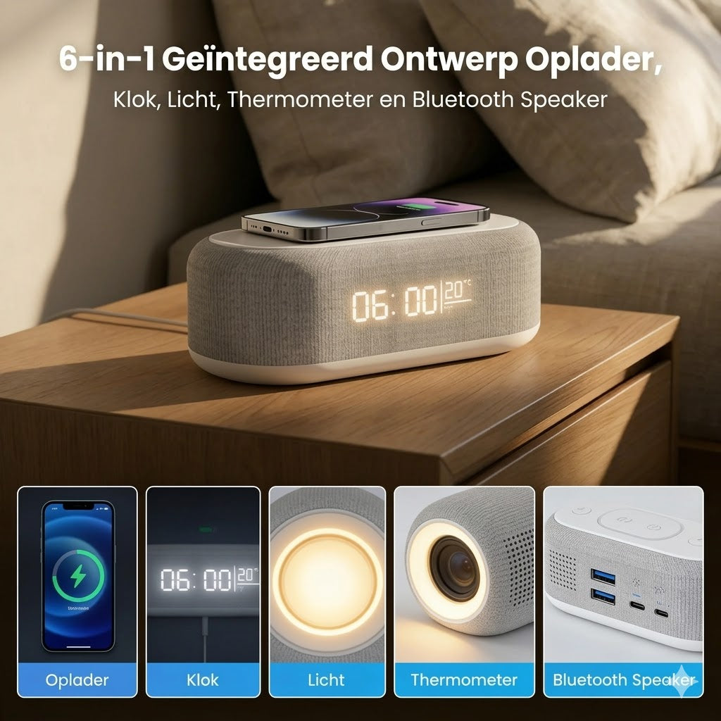 Alles-in-één 6-in-1 draadloos 15W laadstation