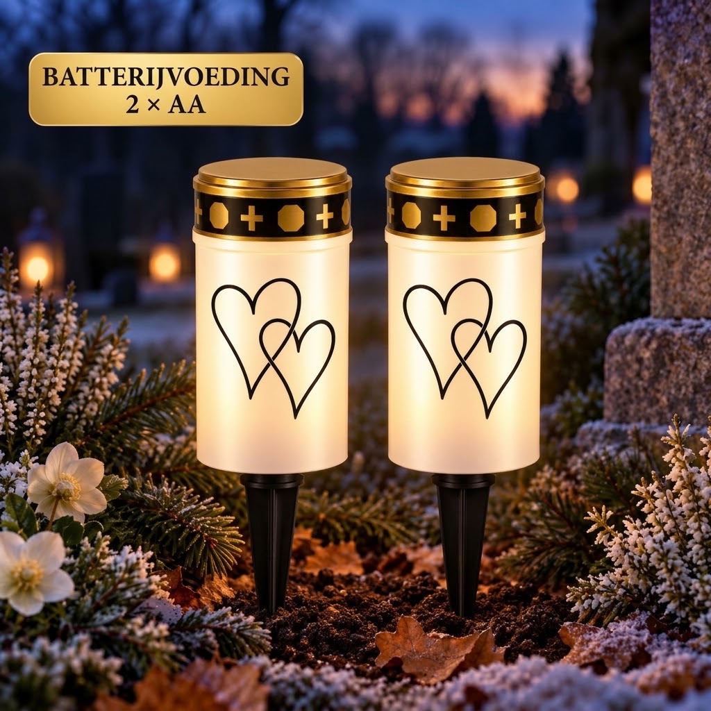 MinnesLjus LED graflichten set van 2 met zonnecel of batterij
