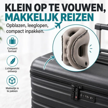Opblaasbaar reiskussen voor onderweg