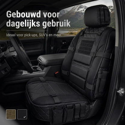 Tactische autostoelhoezen met opbergvakken