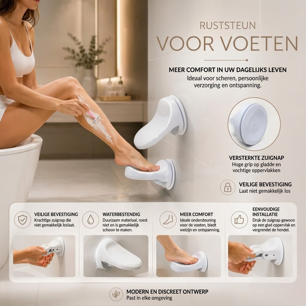 Douchevoetsteun met zuignapbevestiging