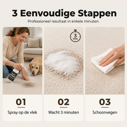 Vlekkenverwijderaar voor tapijt en bekleding zonder schrobben
