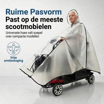 Extra grote waterdichte PVC regenponcho voor scootmobielen
