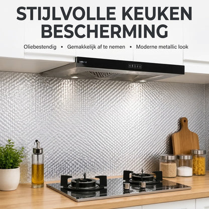 Zelfklevende aluminium keukenfolie 40 x 300 cm