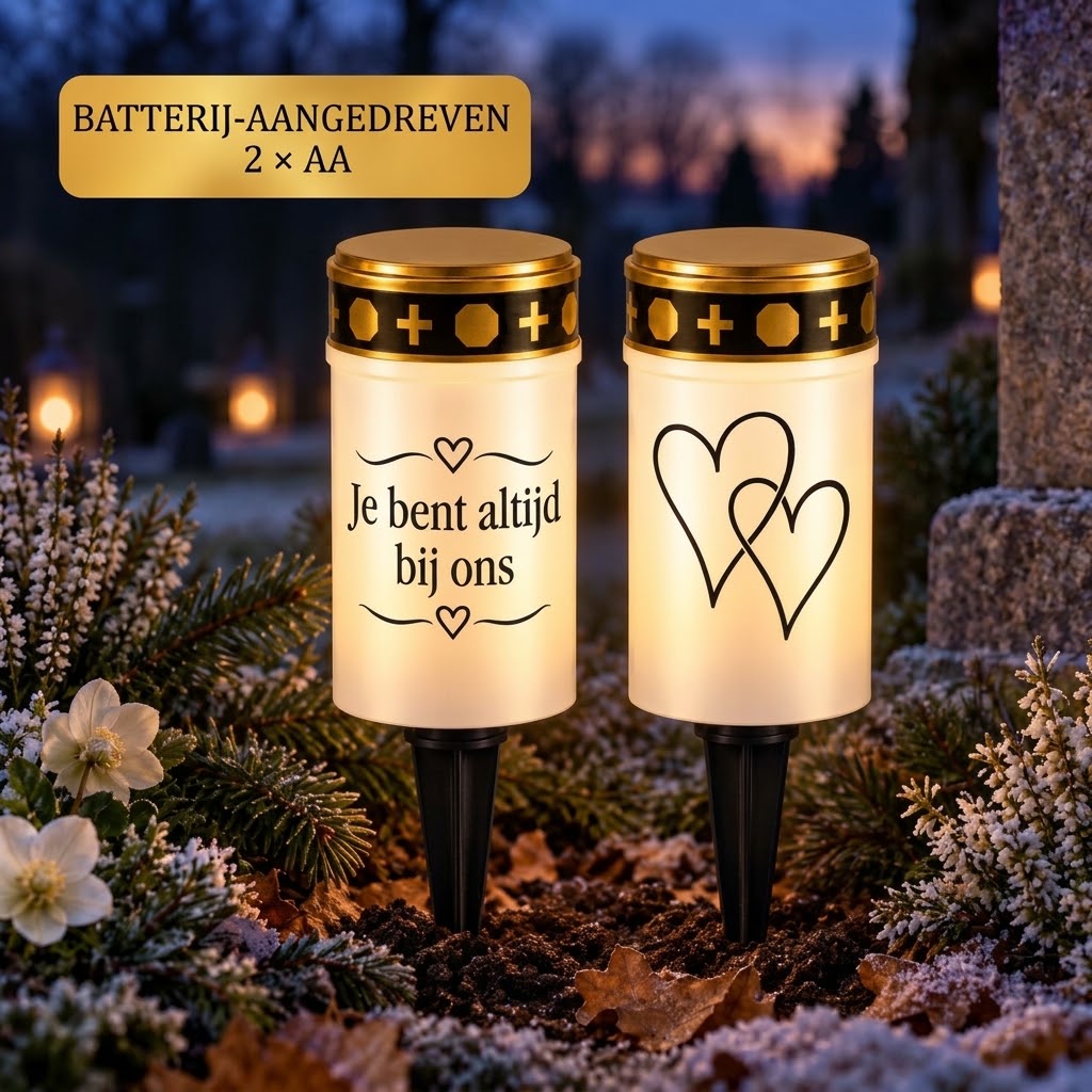 MinnesLjus LED graflichten set van 2 met zonnecel of batterij