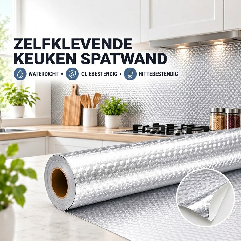 Zelfklevende aluminium keukenfolie 40 x 300 cm