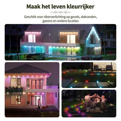 Slimme RGB lichtslinger voor buiten met app bediening