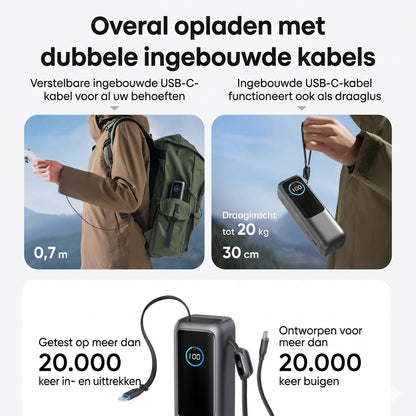Portable Charger with Built-in Cable