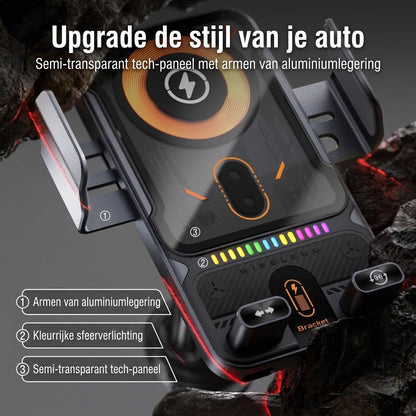 Draadloze autotelefoonhouder met oplaadfunctie