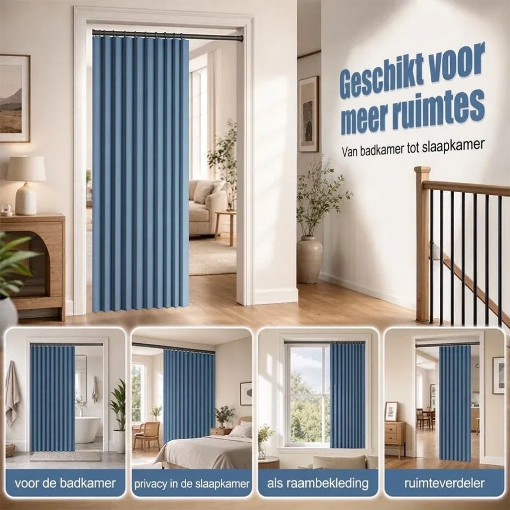 Deurgordijn zonder boren