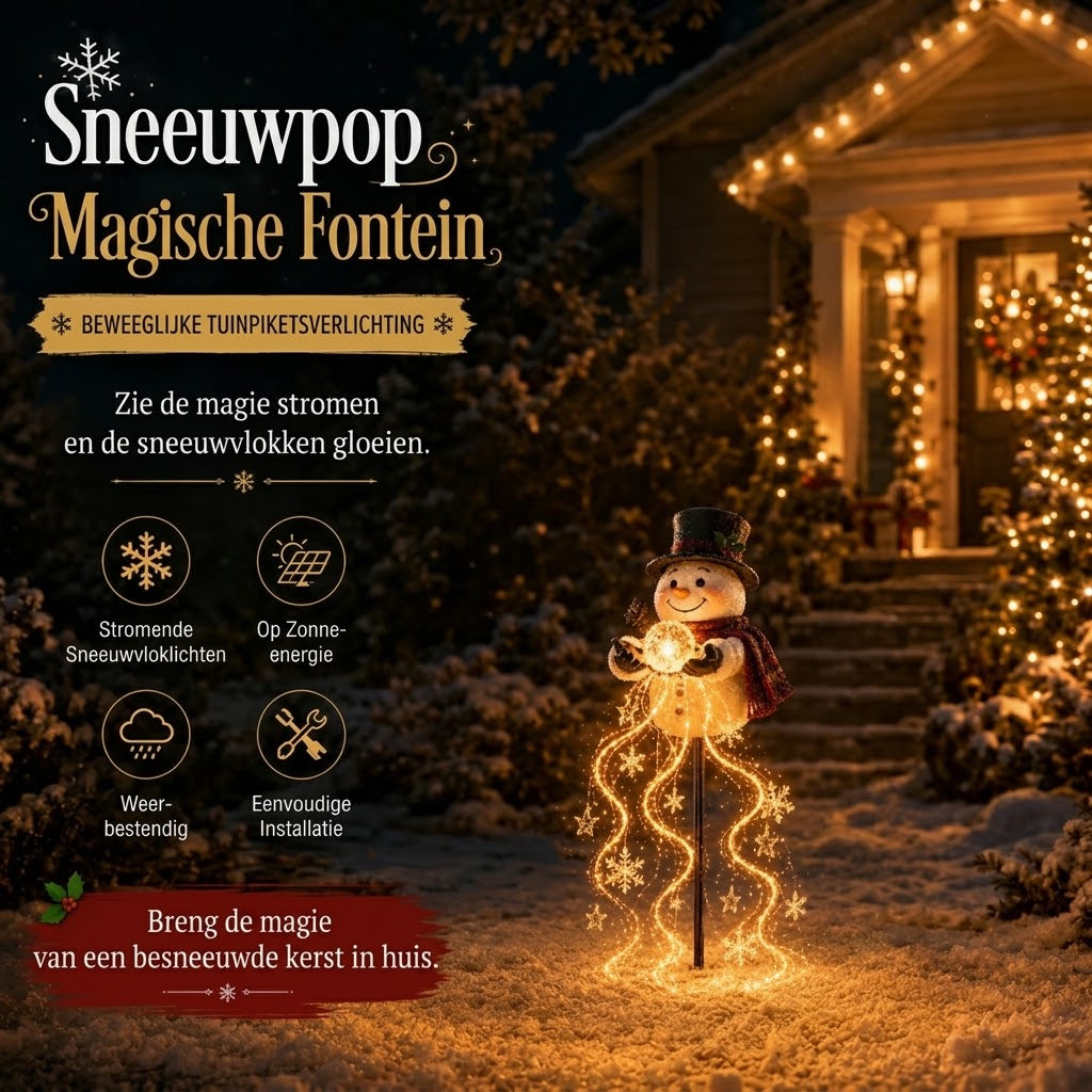 Snowman Magic Fountain LED tuinlamp