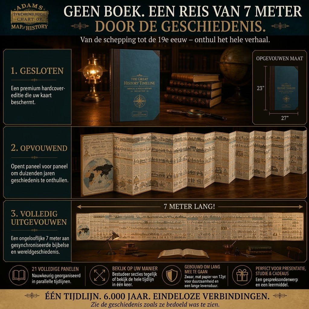 Uitvouwbare synchronologische historische tijdlijnkaart