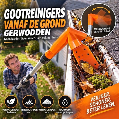 Ergonomische dakgootreiniger