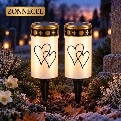 MinnesLjus LED graflichten set van 2 met zonnecel of batterij