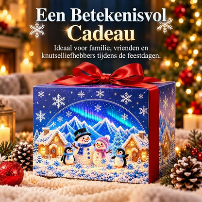DIY winterwonderland met strass steentjes en pareldetails