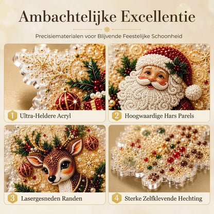 DIY kerstbal knutselset met parels en acryl