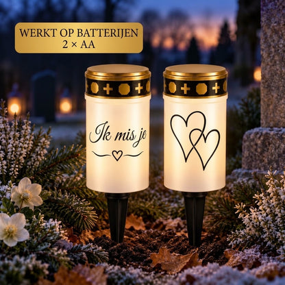 MinnesLjus LED graflichten set van 2 met zonnecel of batterij