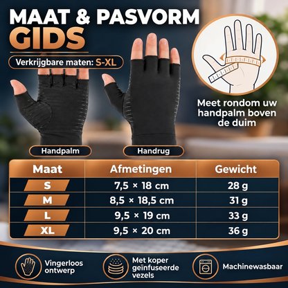 Compressiehandschoenen met koper 1 paar