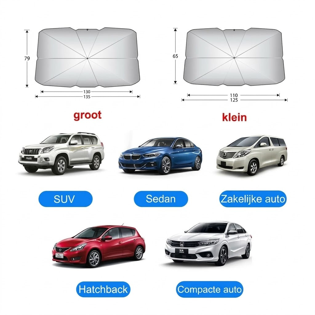 Zonbescherming voor de voorruit van de auto