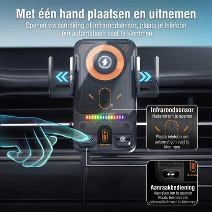 Draadloze autotelefoonhouder met oplaadfunctie