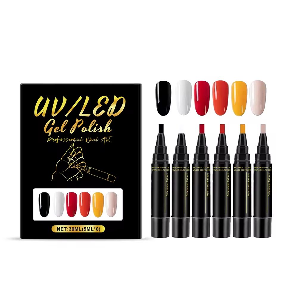 SalonPen 3 in 1 gelpennenset met UV LED lamp 6 stuks