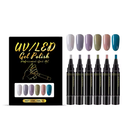 SalonPen 3 in 1 gelpennenset met UV LED lamp 6 stuks