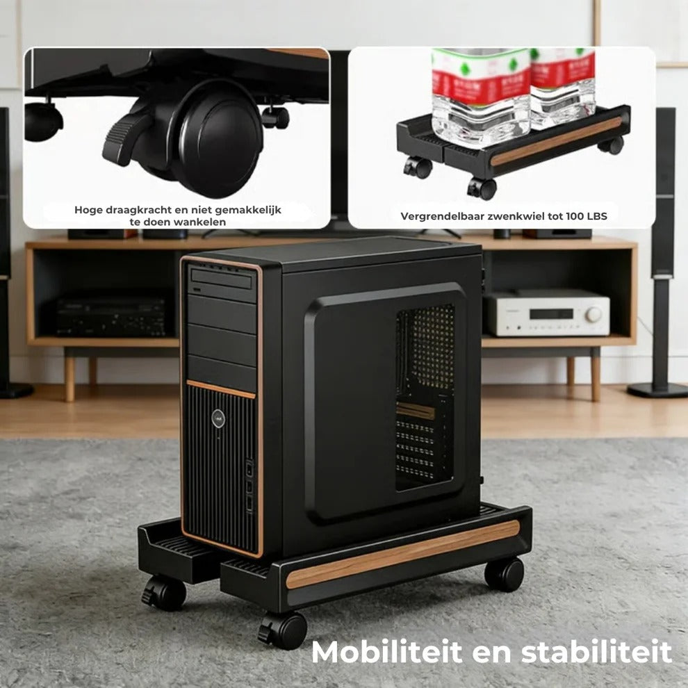 Verstelbare Computerstandaard op Wieltjes