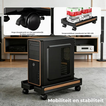 Verstelbare Computerstandaard op Wieltjes