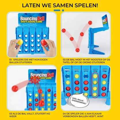 4 op een rij stuiterspel met ballen