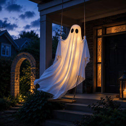 Hangende spookschommel met LED verlichting voor Halloween