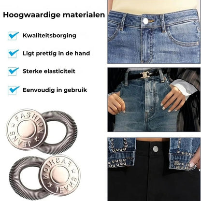 Metalen knoopverlengers voor broeken set van 10
