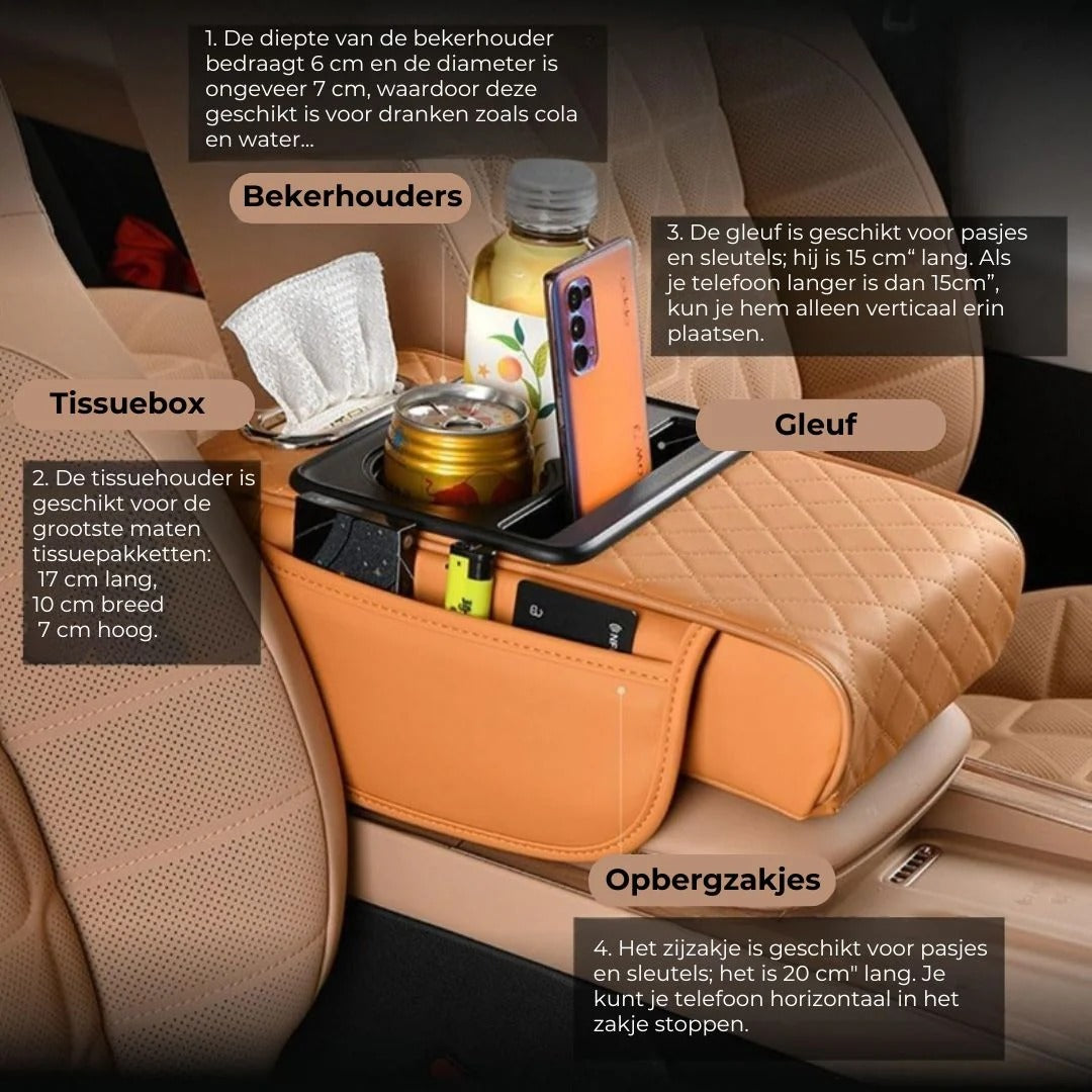 5 in 1 organizer voor auto middenconsole