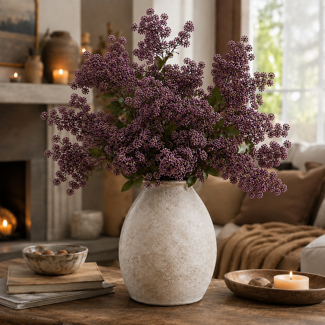 Everbloom natuurgetrouwe bessentakken herfstdecoratie set van 3