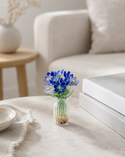 Ljuva Evighet handgemaakte glazen minivaasjes met bloemen