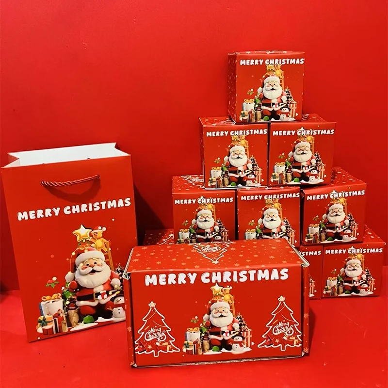 Pop up kerstcadeaudoos met explosie effect en 25 springdoosjes